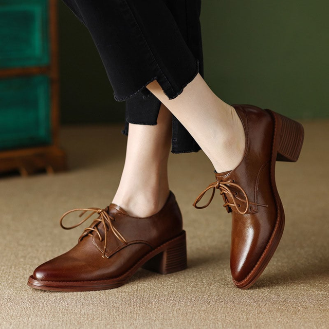 CHIKO Sauda Round Toe Block Heels Oxfords Shoes