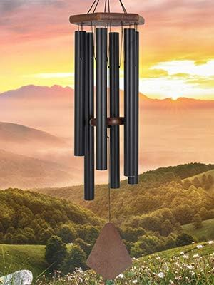 Outdoor Beautiful Melodies Wind Chimes-6 Tubes, 36 Inch, Black