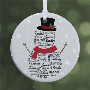 Snowman Repeating Name Personalized Ornament - Glossy