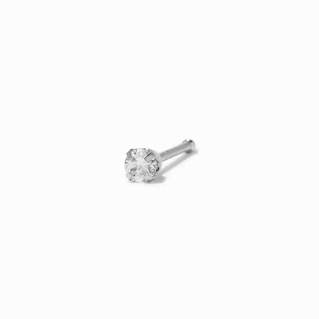 14k white gold stud with 1/20 ct. tw. lab grown diamond nose piercing kit