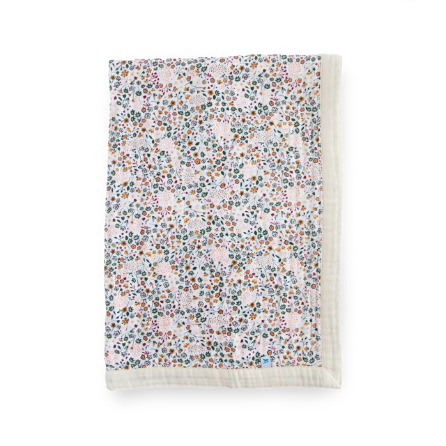 Cotton Muslin Baby Quilt - Pressed Petals
