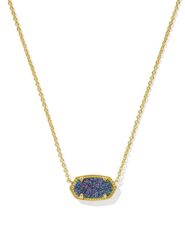 Elisa Pendant Necklace in Multi Drusy