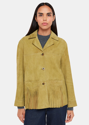 Neutral Lani Tassel Suede Jacket