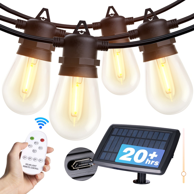 Addlon Solar Patio Lights Waterproof, Camping Backyard LED String Lights