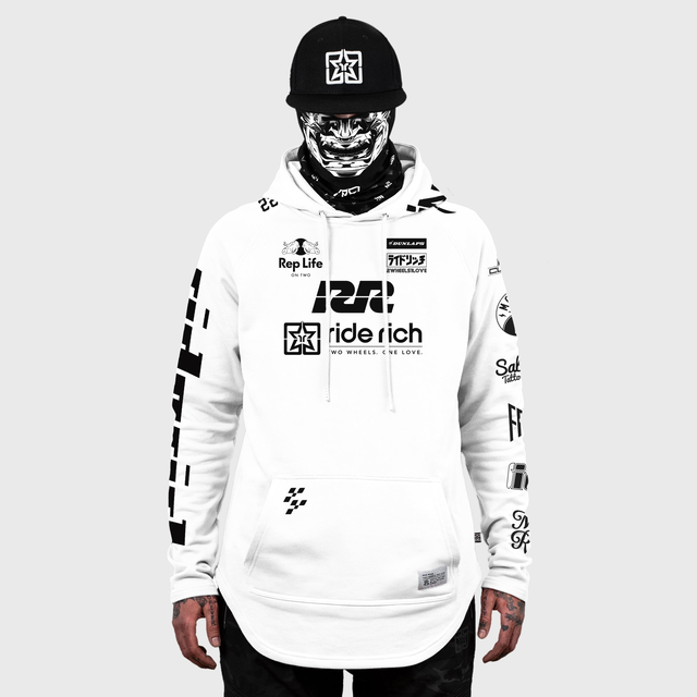 RR Racing Scoop Pullover Hoodie {Black on White 2.0}