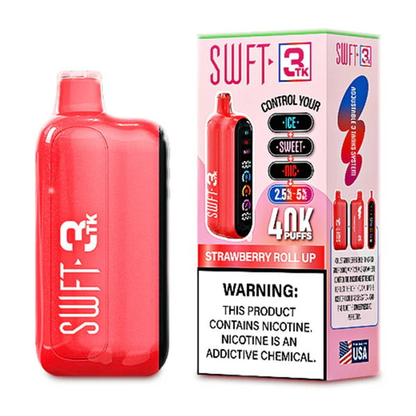 Swft 3TK 40000 Puffs Disposable Vape 40K Adjustable - Strawberry Roll Up