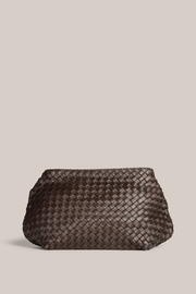Piper Woven Dark Chocolate Clutch