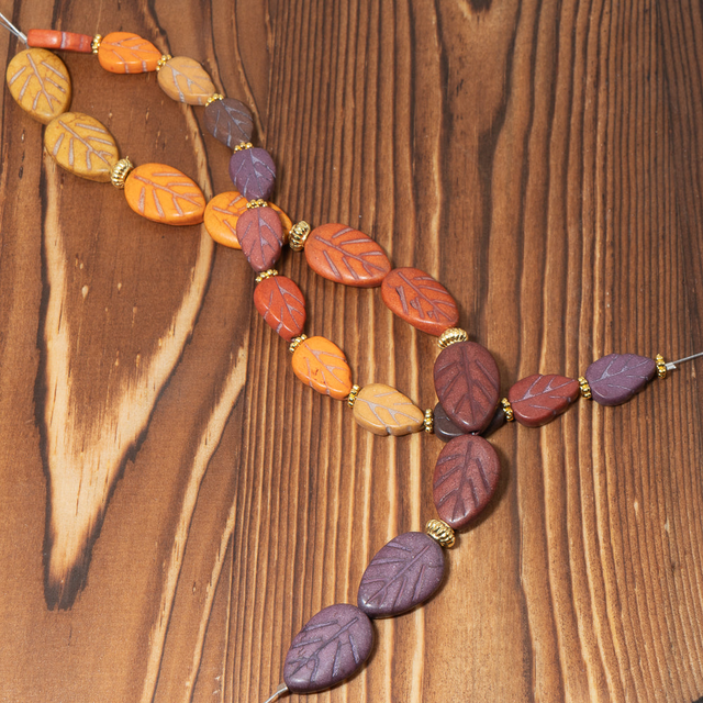 Bead Strand Duo in Falling Leaves