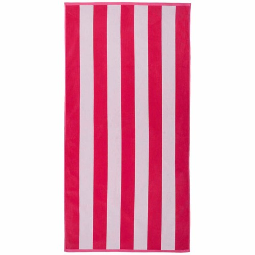 M&S Sand Resist Stripe Beach Towel, Raspberry