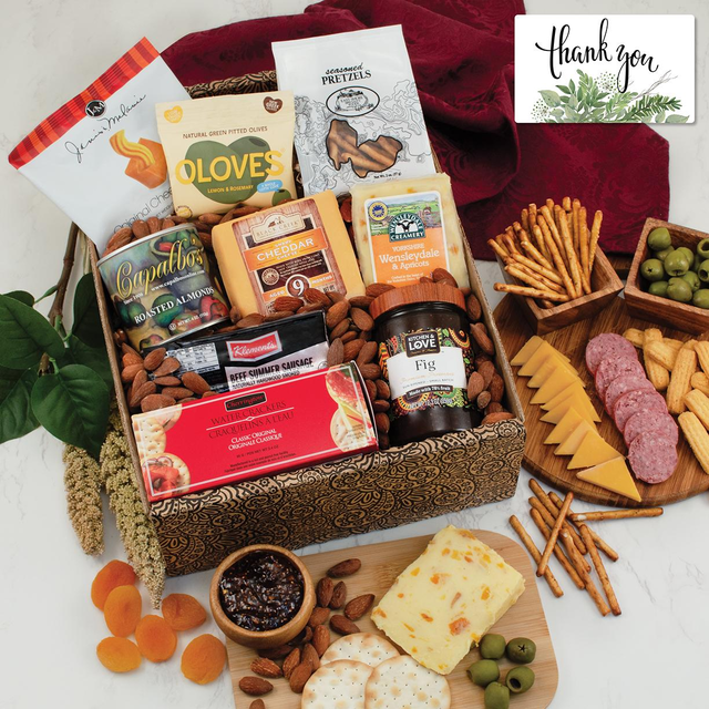 Cheese & Crackers Classic Collection Gift Box - Thank You