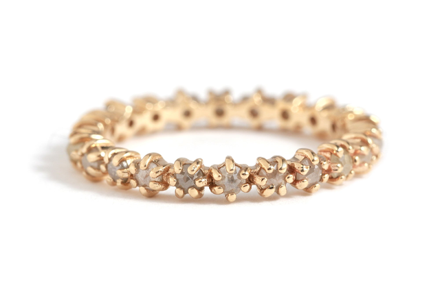 Champagne Diamond Eternity Band - 14k Yellow Gold