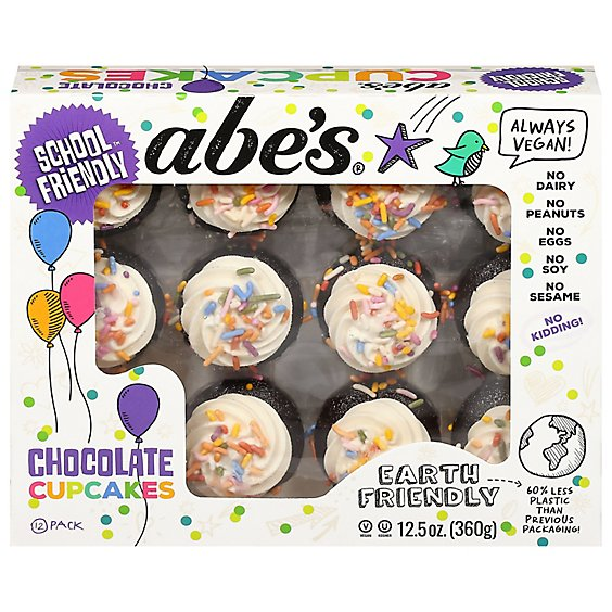 Abes Vegan Chocolate Cupcakes - 12 Oz