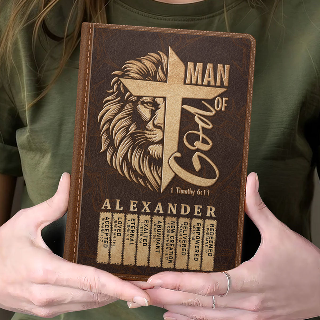Man Of God | Personalized Leather Cover Notebook