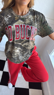 Camo Bucks Graphic Tee, Camo/Red