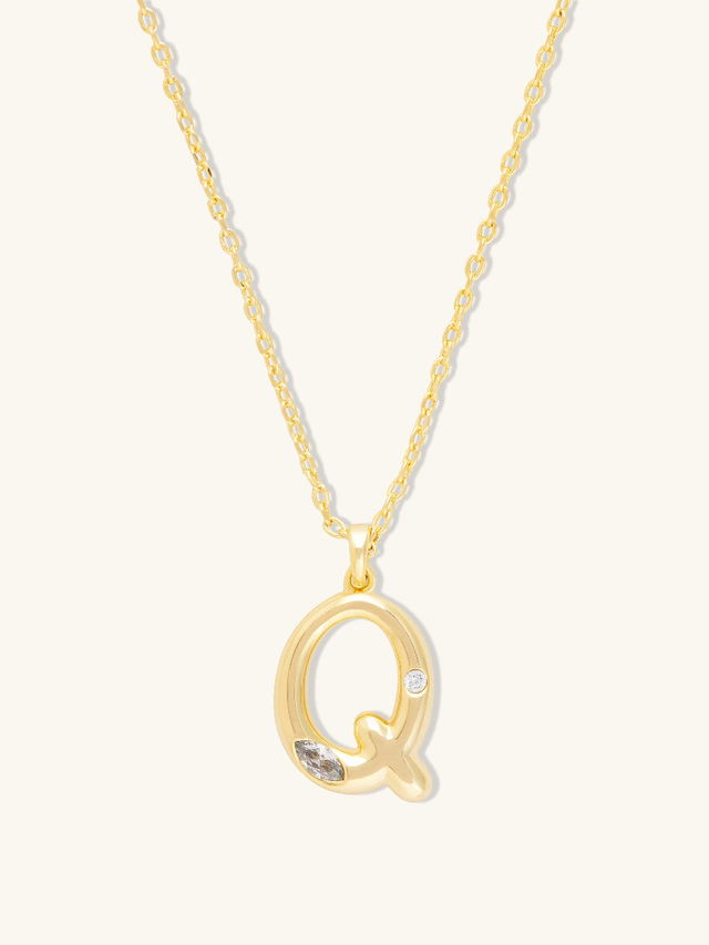 Alphabet Bubble Gold Necklace