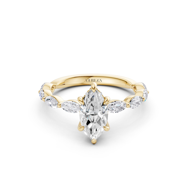 Marquise Hidden Halo Diamond Ring