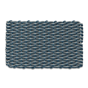 Navy & Silver Double Weave, Wicked Good Lobster Rope Doormat