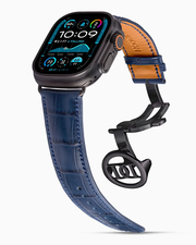 Caiman Calf | Bleu Marine | for Apple Watch Ultra 2 Black