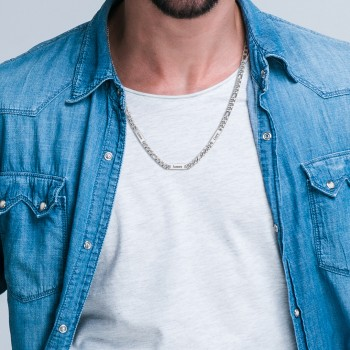Men’s Figaro Chain with 1 Engravable Bar
