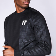 11 Degrees Men's Eclipse Cut And Sew Mixed Fabric Sweatshirt - Black - S