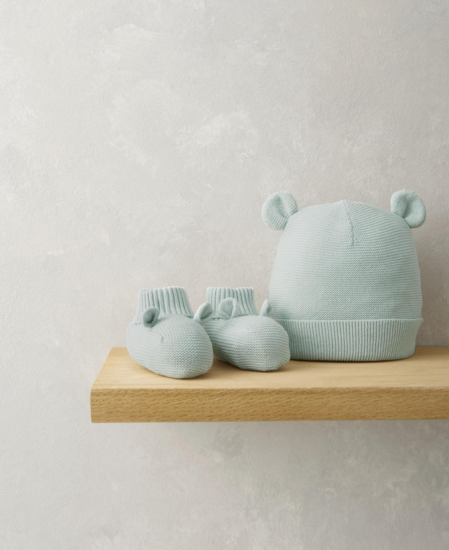 Knitted Hat And Bootie Set