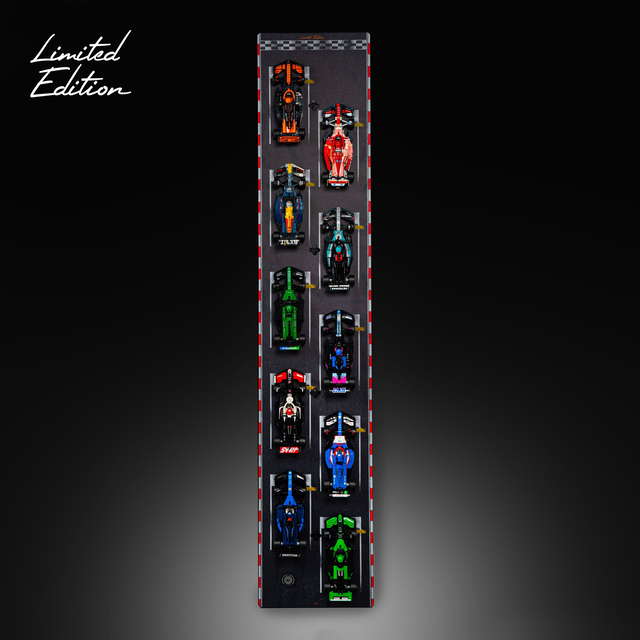Limited Edition Wall Mounted Display Stand for 10 x LEGO® Speed Champions: Formula 1 Range