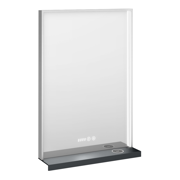 Arezzo Brushed Brass 500 x 700mm Rectangular LED Illuminated Anti-Fog Bathroom Mirror with Time Display
