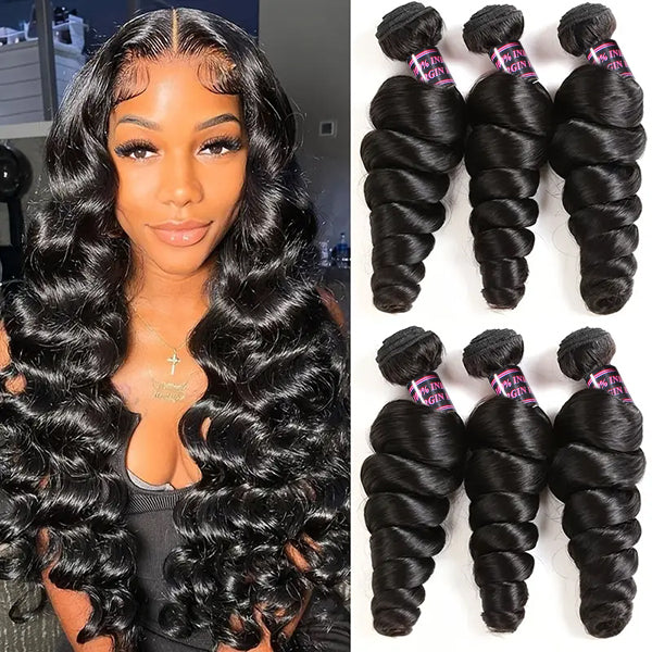 Ishow Loose Wave Bundles Indian Human Hair Weave 3 Bundles