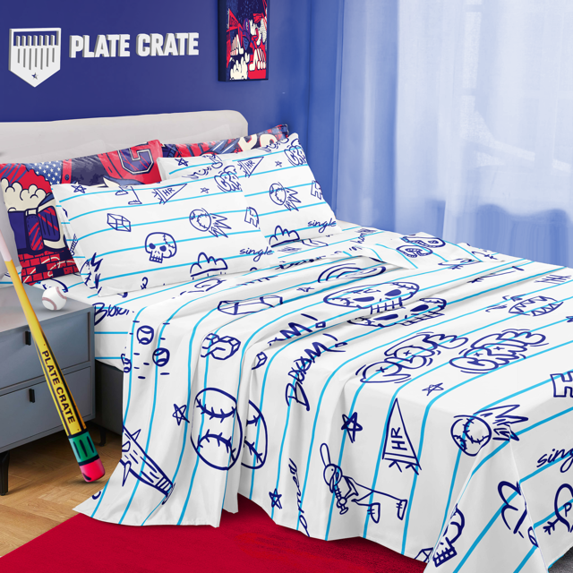 Baseball Doodle Bed Sheets