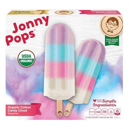 JonnyPops Pops, Dairy Free, Organic, Cotton Candy Cloud