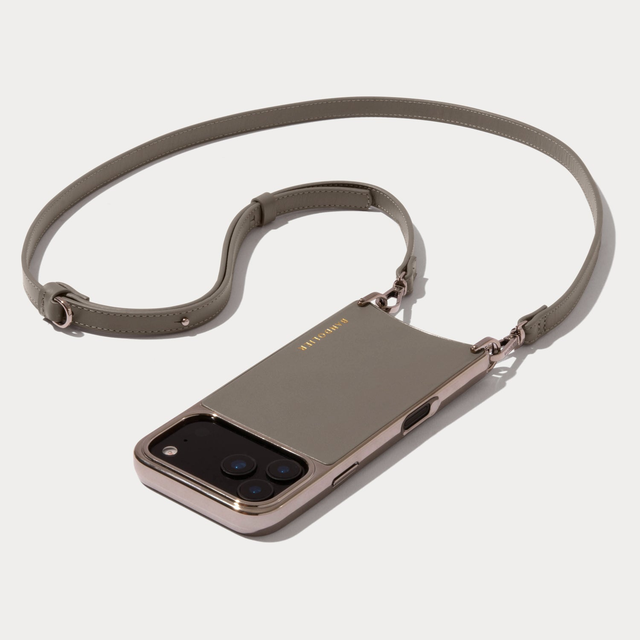 Rayna Chrome Crossbody Phone Case - Warm Gray/Antique Silver