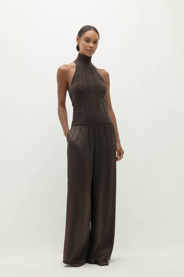 RUNA CABLE KNIT CASHMERE HALTER