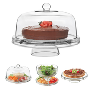 Libbey Selene 6 in 1 Multiuse Glass Server, Punch Bowl, Chip and Dip Bowl, Cake Stand