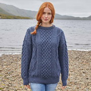 Lightweight Crew Neck Aran Sweater