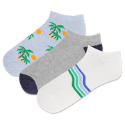 HOTSOX Men's Palm Tree Low Cut Sock 3 Pack