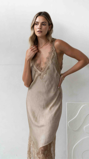 Solange Slip Dress - Sand