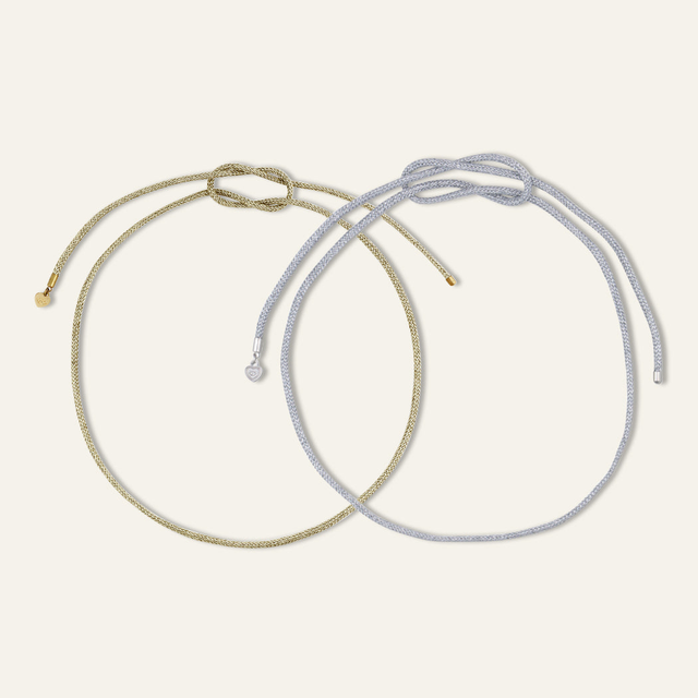 Gold & Silver Lurex Necklace Cord Bundle