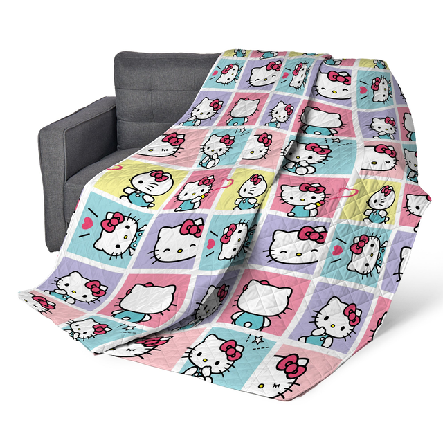Hello Kitty Sweet As Can Be Full/Queen Quilted Blanket 90 x 90 inches