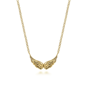14K Yellow Gold Angel Wings Necklace