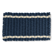 Navy with Light Tan Tailored Stripes Lobster Rope Doormat™, Wicked Good Doormats