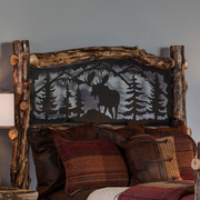 Beaver Creek Aspen Metal Insert Log Headboard