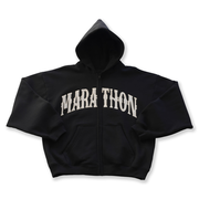 Vintage Arch Zip Up Hoodie - Black