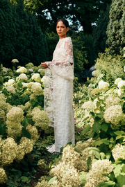 Cornelia Bridal Scarf in Ivory Embroidered Lace