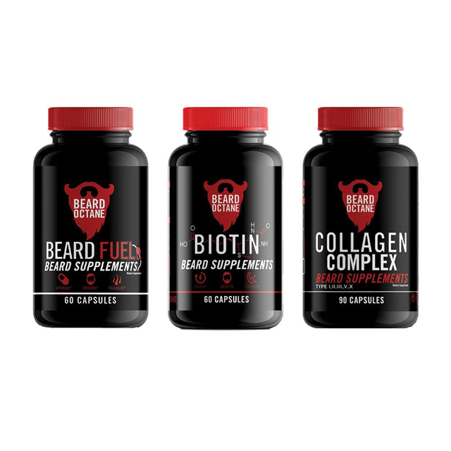 Beard Supplements Kit - Biotin, Beard Fuel & Collagen