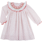 Red Swiss Dot Smocked Dress