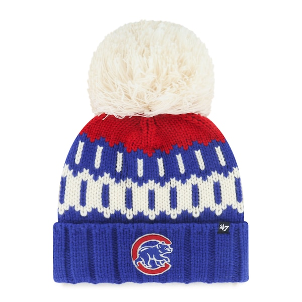 Women's Chicago Cubs '47 Royal Felicity Cuffed Knit Hat with Pom
