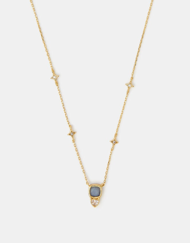 14ct Gold-Plated Star Stone Pendant Necklace