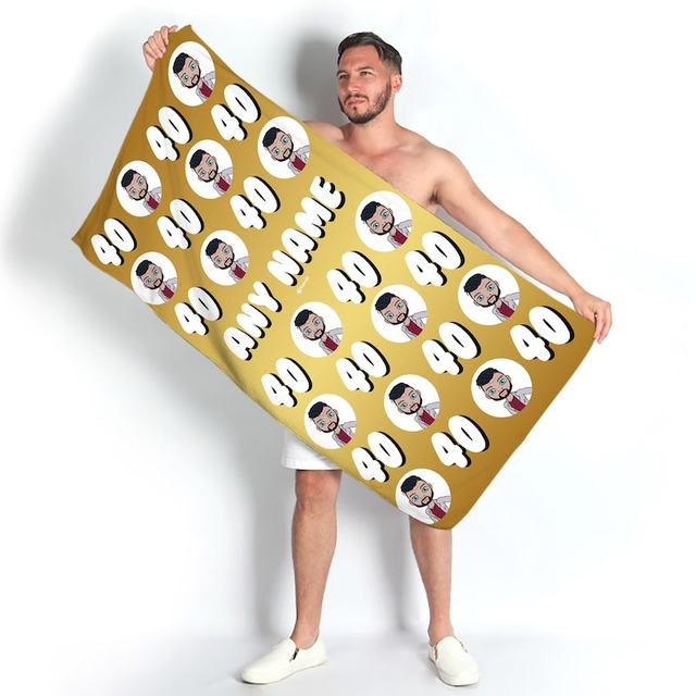 MrCB Personalised 40th Birthday Beach Towel