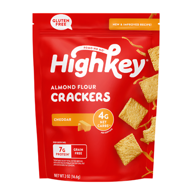 Almond Flour Crackers: Cheddar (6 Pack - 2 oz Bags)