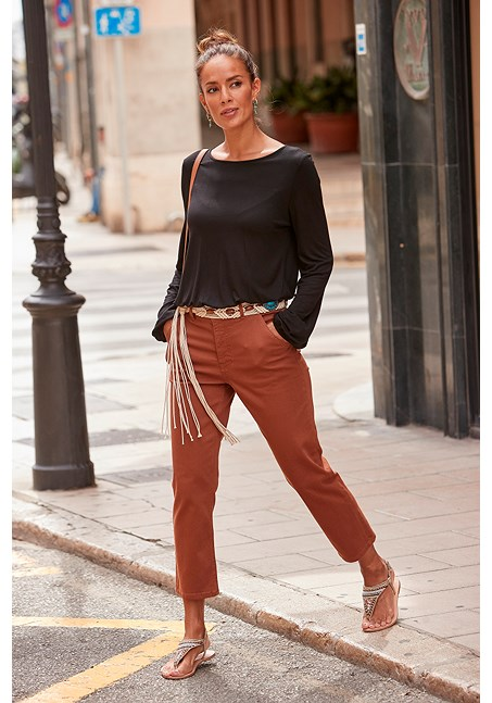 WIDE LEG STRAIGHT CUT PANTS